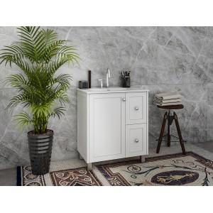 MJ12 Matte White MDF Free Standing Vanity Cabinet Only